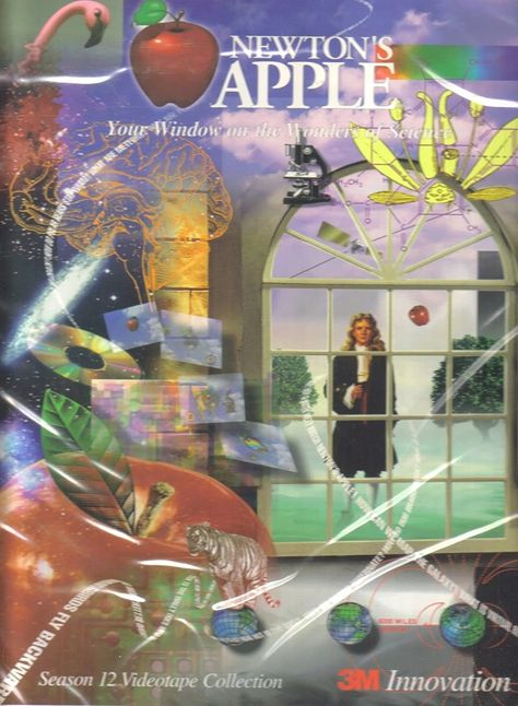 Newton's Apple - Videotape Cover (HQ) Utopian Scholastic, Physics Textbook, 90s Design, Photography Collage, Global Village, Season 12, Time Capsule, Design Inspo, Photography Inspiration