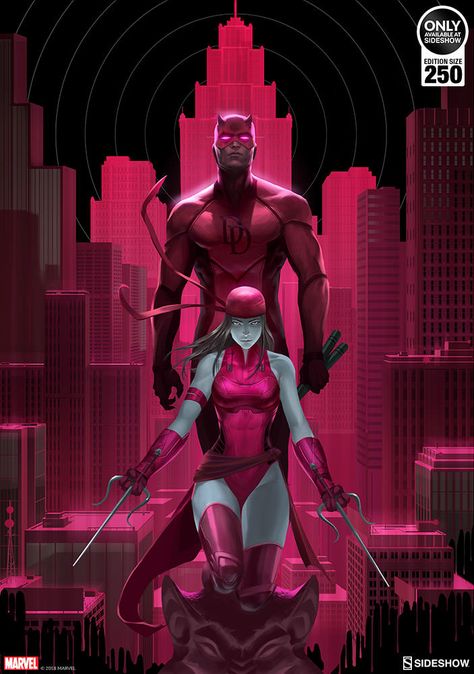 Daredevil And Elektra, Dark Fine Art, Elektra Marvel, Marvel Elektra, Daredevil Elektra, Daredevil Art, Daredevil Comic, Snk King Of Fighters, Marvel Knights