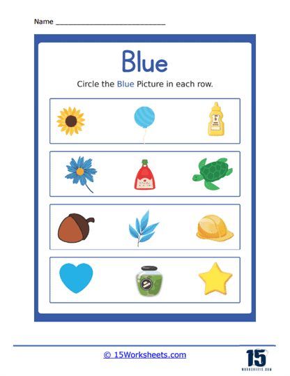 Inspire Creativity with Blue #3: Engaging Coloring and Tracing Worksheet Blue Worksheet, Color Blue Activities, Blue Objects, Into The Blue, Blue Pictures, Inspire Creativity, Tracing Worksheets, Preschool Worksheets, Kindergarten Worksheets