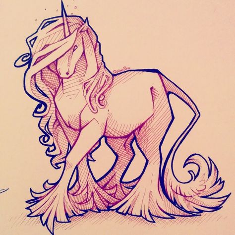 Unicorn Sketch, Drawing With Pen, Unicorn Tattoos, Unicorn Drawing, Unicorn Art, Horse Drawings, Tableau Art, Pony Drawing, Mythical Creatures Art