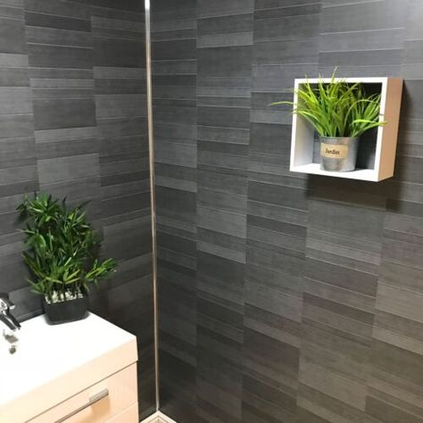 Small Wet Room, Grey Marble Tile, Sparkle Bathroom, Bathroom Cladding, Grey Wall Tiles, Bathroom Paneling, Bathroom Shower Walls, Bathroom Wall Panels, Shower Wall Panels