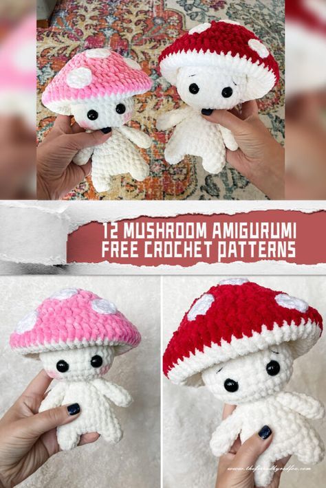 12 Mushroom Amigurumi Crochet Patterns - FREE Mushroom Person Crochet Pattern Free, Mushroom Man Crochet Pattern Free, Crochet Mushie Pattern Free, Crochet Mushroom People, Mushroom Man Crochet Pattern, Crochet Fidget Mushroom Free Pattern, Crochet Mushroom Doll Pattern Free, Crochet Mushroom Amigurumi, Mushroom Guy Crochet Pattern Free