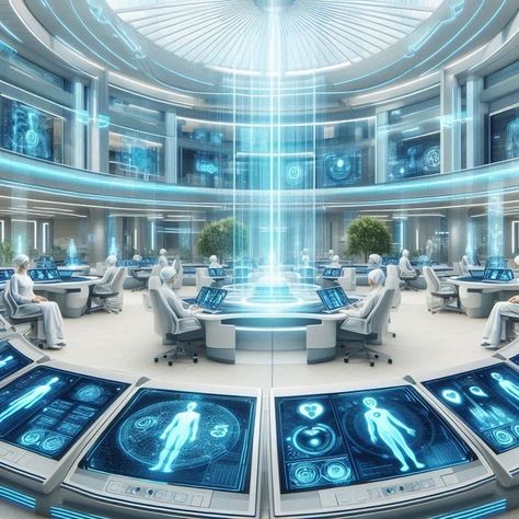 Futuristic Laboratory, Futuristic Lab, Futuristic Architecture Future City, Hologram Technology, Anime Tv, Future Gadgets, Technology Lessons, Classic House Exterior, Hand Pic