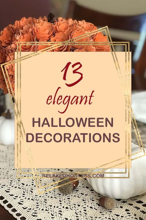 Chic Party Decor Classy, Classy Halloween Centerpiece, Simple Elegant Halloween Decor, Elegant Fall Party Decorations, Halloween Decorations Elegant, Classy Halloween Party Ideas, Elevated Halloween Party, Upscale Halloween Party, Halloween Cocktail Party Decorations