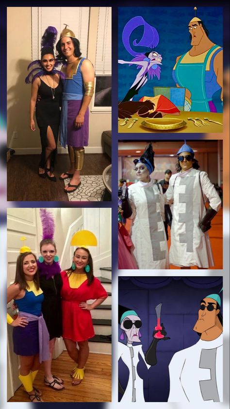 Halloween Costume Kronk, Emperors New Groove Group Costume, Yama And Kronk Costume, Yuma And Kronk Costume, Diy Emperors New Groove Costume, Emporers New Groove Halloween Costume, Emperors New Groove Cosplay, Empowers New Groove Costume, The Emperor's New Groove Costume