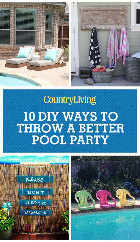 Make your next pool party the best it can be and save these DIY tips! Your guests will be splashing away all summer. Backyard Pool Parties, Pool Storage, Living Pool, Diy Swimming Pool, Tank Pool, Diy Pool, Pool Decor, Swimming Pool Designs, Inground Pools