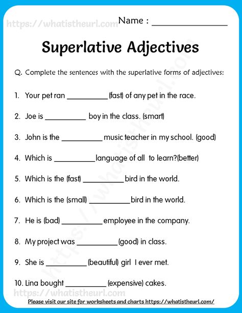 Superlative Adjectives Worksheets for Grade 5 Adjectives Worksheet Grade 5, Superlative Adjectives Worksheets, Comparative And Superlative Worksheets, Superlatives Worksheet, Comparative Adjectives Worksheet, Adjectives Exercises, Adjectives Worksheet, English Grammar Exercises, Adjective Worksheet