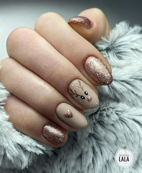 Christmas Gel, Christmas Gel Nails, Simple Gel Nails, Cute Gel Nails, Fall Nail Art, Xmas Nails, Fancy Nails, Chic Nails, Fall Nail