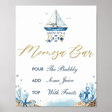 Nautical Birthday Party, Ahoy Its A Boy, Sprinkle Party, Bar Poster, Baby Shower Supplies, Tabletop Signs, Nautical Baby Shower, Nautical Baby, Boy Shower