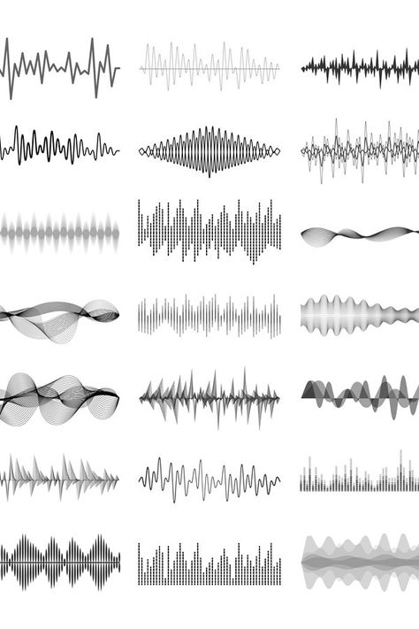 Radio Waves Illustration, Vibration Illustration, Sound Waves Aesthetic, Sound Frequency Waves, Sound Waves Art, Soundwave Tattoo, Sound Illustration, Music Sound Waves, Music Frequency