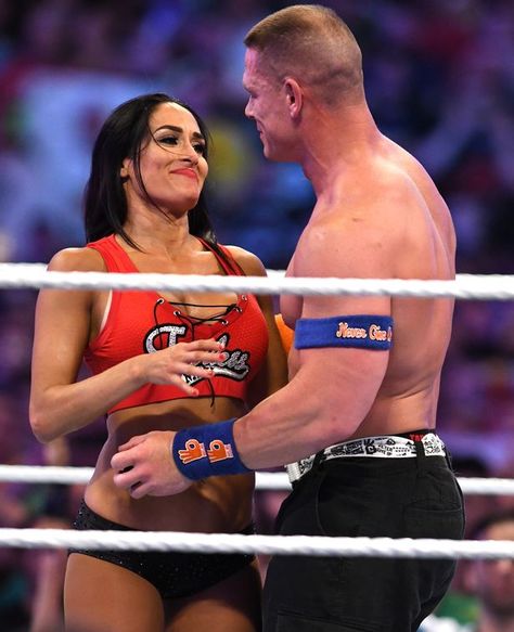 John Cena and new fiancée Nikki Bella strip NAKED to reward loyal fans - Mirror Online John Cena And Nikki Bella, Ray Mysterio, John Cena Nikki Bella, Jone Cena, Brie Garcia, John Cena And Nikki, Ferdinand The Bulls, Wwe Couples, Eddie Guerrero