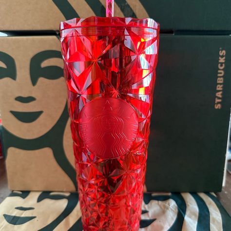 Starbucks Tumbler Red Prism - Holiday 2023 - Venti 24oz Item Is Brand New With Tags And Will Be Shipped With Bubble Wrap And In A Box Copo Starbucks, Starbucks Tumbler Cup, Starbucks Siren, Disney Cups, Random Dump, Custom Starbucks Cup, Red Valentine, Holiday Cups, Pink Starbucks