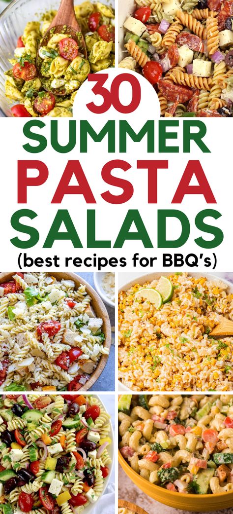 These are the best easy pasta salad recipes for summer! Cold pasta salad recipes, easy pasta salad recipes, Italian dressing, easy cold pasta salad recipes, best pasta salad recipes, easy summer dinner recipes, summer pasta salads, summer side dishes, bbq side dishes, cookout side dishes, bbq sides, simple cold pasta salad recipes. Pasta Salad Recipes To Go With Ribs, Pasta Dishes Cold, Pasta Salad Recipes For Camping, Pasta Side Salad Recipes, Easy Pasta Side Dishes For Bbq, Pasta Salad For Cookout, Pasta Salad Recipes Olive Oil, Cold Pasta Salad Recipes With Italian Dressing Summer, Summer Spaghetti Recipe