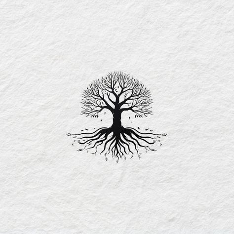 Mens Tattoos Patchwork Ideas, Growth Tattoos Men, Tree With Deep Roots Tattoo, Root Tree Tattoo, Tree Of Wisdom Tattoo, Symbols For Balance Tattoo, Wisdom Tattoo Men, Tattoo Ideas For Men Tree, Tiny Tattoos For Men With Meaning