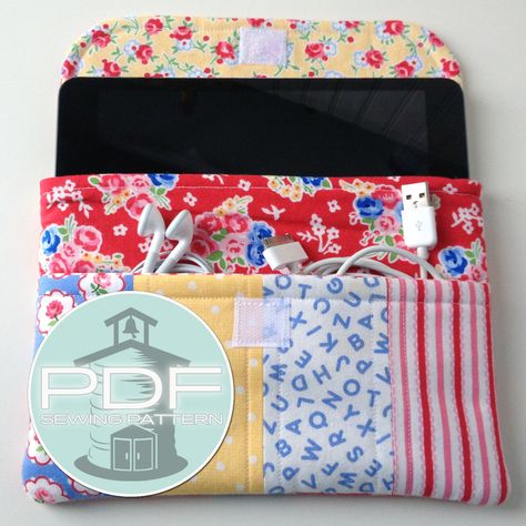 Fabric Case Sewing Pattern | iPad Mini | Kindle | Tablets | Protective Case | DIY Clutch Sewing, Pochette Portable, Diy Sac, Costura Diy, Kindle Case, Sewing Purses, Techniques Couture, Ipad Sleeve, Ipod Case