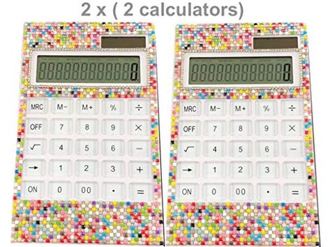 2 of Blingustyle New Sparkly Crystal Diamante Colourful 12 Digit Dual Power Calculator Colourful/S for Home or Office and Gift - Colourful/S •Blingustyle New design Bling Crystal Diamante 12 Digits Calculator for home or office and gift ; •Special price for 2 calculators; •Size : 11 x 19 x 3.5cm; •The beautiful bedazzled style is great for adding an extra pop of fun to your desk at work or home. ; •This Excellent Quality Product Has Been Embellished By Hand Using High Quality Crystal To Give Th Desk At Work, Special Price, News Design, Calculator, New Design, Desk, Crystals, Electronic Products, High Quality