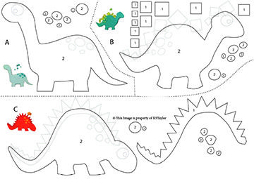 Felt dino template                                                                                                                                                                                 More Felt Patterns Free, Felt Templates, Quiet Book Templates, Felt Animal Patterns, Felt Crafts Patterns, Quiet Book Patterns, Felt Crafts Diy, Felt Books, Felt Pattern