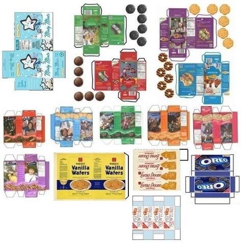 500+ Free Modern Brand Miniature Groceries Printables 1A0 My Froggy Stuff Printables, Barbie Props, Doll Printables, My Froggy Stuff, Mini Creations, Froggy Stuff, Mini Village, Girl Hacks, Mini Printables