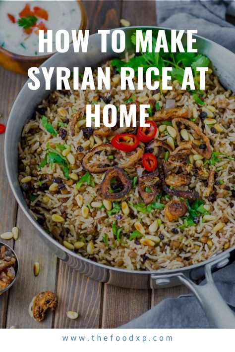 As I was going through some recipes on the internet, I found Syrian rice. By the name it is very clear that it is a Syrian dish. This basic white recipe is their staple meal. I tried the recipe first and served it to my friend. To my surprise, she loved this basic white rice recipe. So I thought to share with you all as it is a very simple rice recipe. #syrian #syrianrice #syrianricerecipe #syrianricepudding Traditional Syrian Food, Syrian Rice Recipe, Rys Geregte, Syrian Food Recipes, Syrian Rice, Manakish Recipe, Syrian Cuisine, White Rice Recipe, Meze Recipes