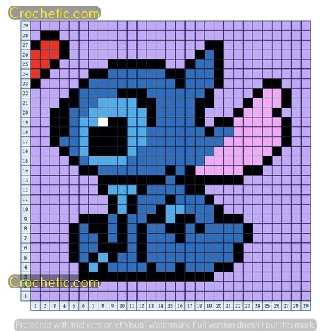 Kawaii Rainbow Sweep: Crochet Grid Pattern Free Pixel Art Pattern 30x30, Crochet Grid Stitch, Disney Grid Patterns, Disney Pixel Art Grid, Grid Crochet Patterns 30x30, Crochet Grid Patterns 20x20, 30x30 Pixel Art, Pixel Art Stitch, Crochet Banner