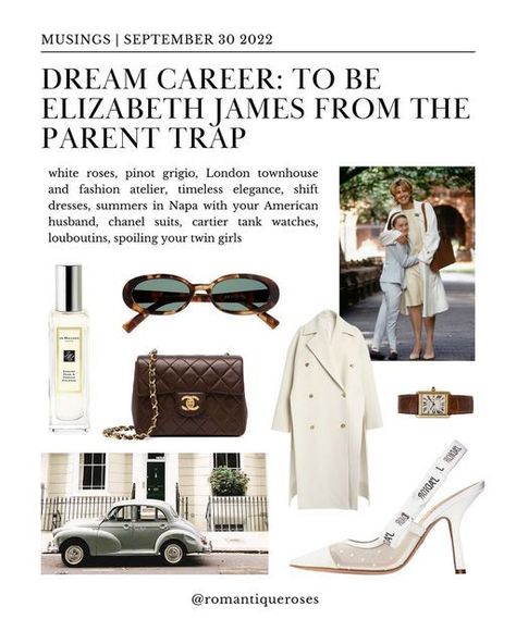 Elizabeth James Parent Trap Aesthetic, Elizabeth James Outfits, Old Money Mom Aesthetic, Old Money Study, Old Money Mom, Elizabeth James Aesthetic, Old Money Academia, Moodboards Aesthetic, Movies Classic