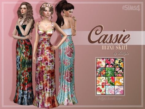 Trillyke - Cassie Maxi Skirt Simple Maxi, Sims Baby, Palm Dress, Maxi Skirt Set, Summer Festival Outfit, Crop Top Set, Sims 4 Cc Packs, Sims 4 Update, Floral Dresses Long