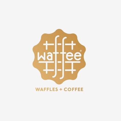 Logo designed by A Friend Of Mine for Belgian waffle and coffee chain Waffee. Featured on bpando.org Clever Logo, 카페 인테리어 디자인, Typo Logo, Illustration Photo, Coffee Logo, Great Logos, Brand Board, Logo Fonts, Typography Logo