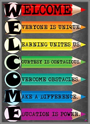 Amazon.com: science teacher classroom decorations Soft Board Decoration, Teacher Wall Art, Classroom Welcome, Classroom Charts, School Board Decoration, School Door Decorations, Teacher Classroom Decorations, Welcome To School, Classroom Wall Decor