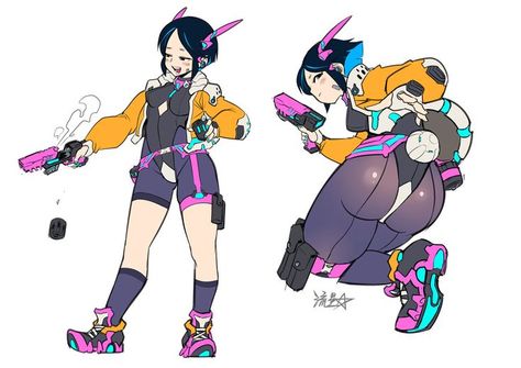 Original - Character design by RYUSEI R Mecha Outfit Design, Electric Character Design, Neon Character Design, Cyberpunk Oc, Sketch Character, Body Reference Drawing, Original Character, Anime Girlxgirl, Armor Concept