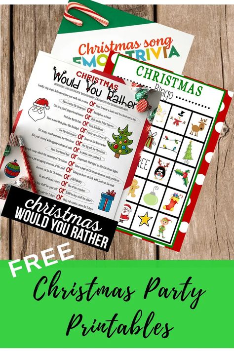 Whether your having a Christmas party, starting a new Christmas tradition, or entertaining the family these free printable Christmas party games will keep them entertained and having fun. Printable Christmas Party Games, Christmas Song Games, Free Christmas Games, Christmas Pictionary, Emoji Christmas, Christmas Bingo Game, Christmas Charades, Christmas Trivia Games, Popular Christmas Songs