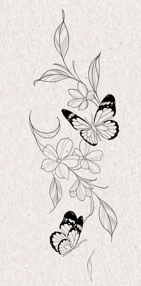 Flower Sketches Tattoo, Butterfly With Leaves Tattoo, Tattoo Stencil Outline Butterfly, Butterfly Leaf Tattoo, Wrist Tattoos For Women Stencil, Butterfly Floral Tattoo Design, Hand To Arm Tattoo Women, Butterfly Flower Tattoo Sleeve, Flower Tattoo Designs Arm