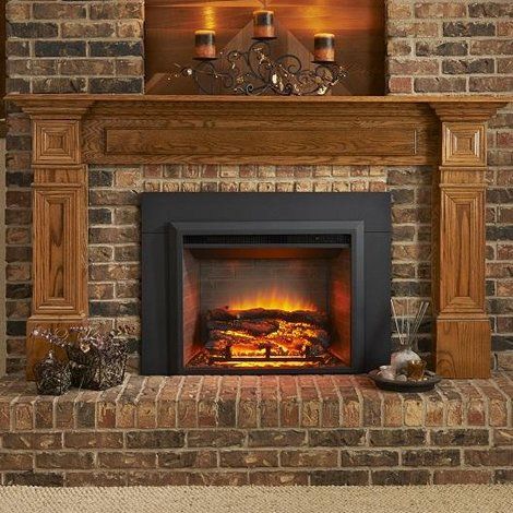 Wall Mounted Electric Fireplace Insert Diy Stone Fireplace, Wall Mounted Electric Fireplace, Mounted Electric Fireplace, Natural Gas Fireplace, Best Electric Fireplace, Natural Stone Fireplaces, Fireplace Doors, Gas Fireplace Insert, Brick Fireplace Makeover