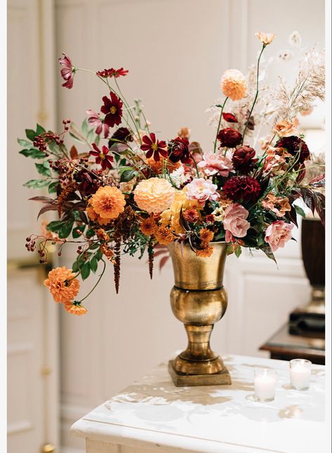 Fall Ceremony Flowers, Fall Wedding Flowers September, Thanksgiving Banquet, Moody Wedding Flowers, Flower Recipes, Fall Ceremony, Wildflower Wedding Theme, Blue Jasmine, Autumn Florals