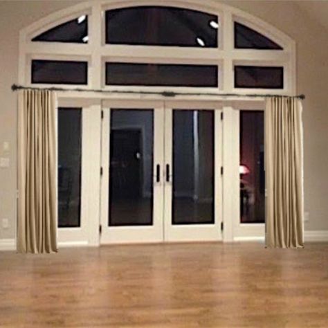 Idea...hmmmm Transom Window Treatments, Tall Window Treatments, Large Window Treatments, Arched Window Treatments, Window Treatments Ideas, Transom Window, Tall Windows, Interior Shutters, Transom Windows