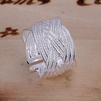 Silver Net Weaving Ring Silver Rings For Women Unique, Rings For Women Unique, Trendy Rings, Silver Rings For Women, Woven Ring, Knuckle Ring, Bridal Fashion Jewelry, Rings Jewelry Fashion, Sterling Silver Engagement Rings