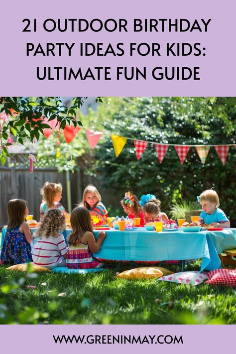 Planning an outdoor birthday party for kids can be both fun and rewarding. In this guide we share the best outdoor birthday party ideas for kids Backyard Birthday Party Activities, Outdoor Birthday Party Setup, Backyard Kids Birthday Party, Outdoor Kids Birthday Party Ideas, Picnic Birthday Party Ideas For Kids, Kids Backyard Birthday Party, Picnic Kids Party, Outdoor Birthday Party Ideas For Kids, Outdoor Kids Birthday Party