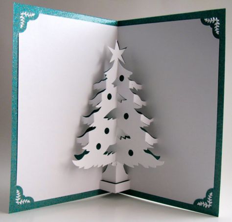 Architecture Origami, 3d Christmas Tree Card, Diy Paper Christmas Tree, Pop Up Christmas Cards, 3d Christmas Cards, Origami Architecture, 3d Christmas Tree, Paper Christmas Tree, Diy Valentines Crafts