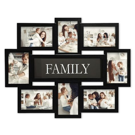 PRICES MAY VARY. GALLERY COLLAGE - 4"x 6" 8 SOCKETS PICTURE FRAME: Multi styled collage photo frame, instantly create your own showcasing using 8 of your most unforgettable memories. Unique ModernDesign | United Family Member Photo Gallery Collection Display DISPLAY PHOTOS & MORE: Use this lovely photo frame to get creative and combine photos, illustrations, drawings, sketches, and other unique art you wish for a one-of-a-kind. Black Edge With Plastic Display, Shutter Proof DIY collage photo fra Creative Photo Collage, Multi Photo Frame, Collage Photo Frame Design, Wall Hanging Photo Frames, Hanging Photo Frame, United Family, Diy Collage, Collage Diy, Family Photo Frames