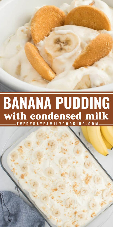 An easy Easter dessert recipe for you to try! This homemade banana pudding with condensed milk is a no bake Easter treat that's simple and easy to make. Indulge in the sweet, comforting flavor of this Cool Whip banana pudding! Very Best Banana Pudding, Sweet Condensed Milk Banana Pudding, Banana Pudding Made With Cool Whip, Banana Pudding With Cake, Banana Pudding With Sweetened Condensed Milk And Cool Whip, Banana Pudding Condensed Milk Cool Whip, Banana Pudding For A Crowd Easy, Banana Pudding Made With Sweetened Condensed Milk, Banana Pudding Recipe With Cool Whip