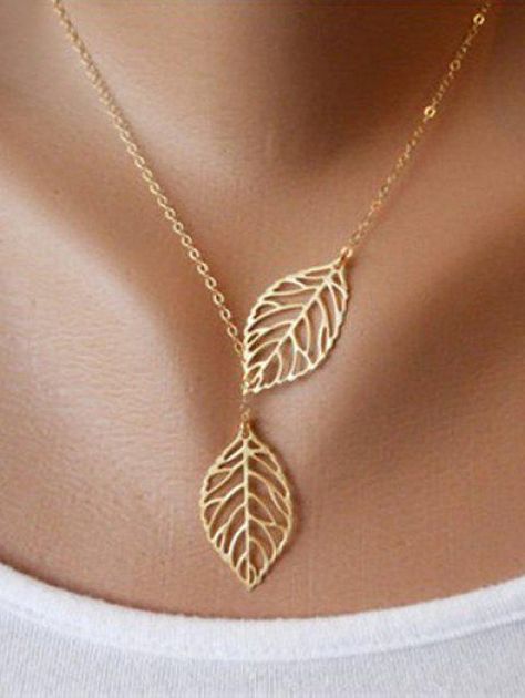 Fashion Jewelry | Cheap Costume Jewelry For Women Online Sale | DressLily.com Gold Leaf Necklace, Dainty Diamond Necklace, Diamond Choker, Diamond Solitaire Necklace, Solitaire Necklaces, Necklace Brands, Leaf Jewelry, Hippie Jewelry, Latest Jewellery