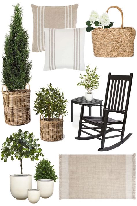 Non Plant Front Porch Decor, Front Porch Basket Planters, Front Porch Tree Ideas, Easter Decor Front Porch, Front Porch Door Decor, Spring Farmhouse Porch Decor, Front Porch Furniture Ideas Small, Adding Front Porch To House, Cedar Posts Front Porch Farmhouse