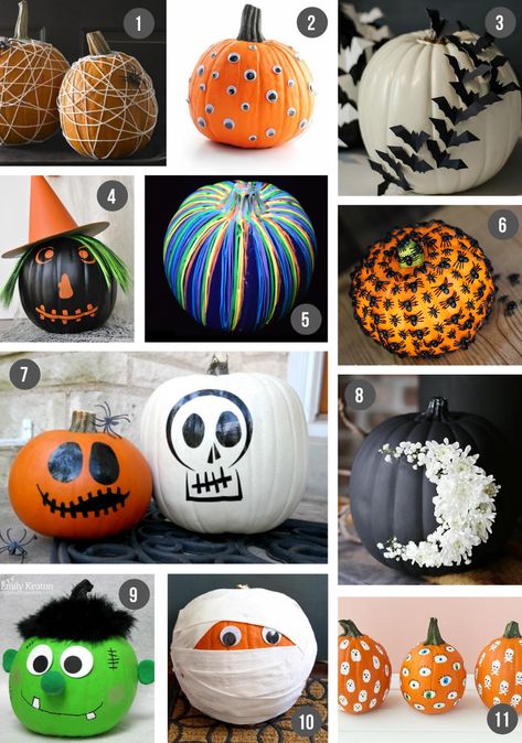 Best No-Carve Pumpkin Decorating Ideas for Kids || Easy ways to decorate your pumpkin without any carving - use paint, printables, paper and other arts and crafts supplies. Creative and cute! #pumpkins #halloweendecor #halloween Decorating Pumpkins Without Carving, Decorate Pumpkins, Minnie Mouse Pumpkin, Creative Pumpkin Painting, Creative Pumpkin Decorating, No Carve Pumpkin Decorating, Pumpkin Contest, Hallowen Ideas, Halloween Pumpkin Designs