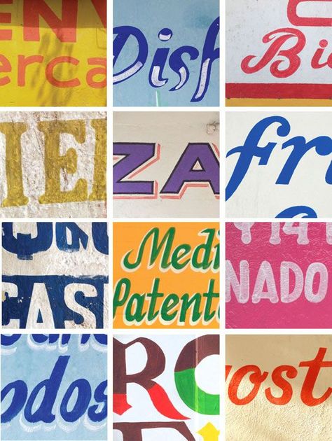 Mexican Hand Painted Signs, Mexican Sign Painting, Hand Painted Signage, Mexican Signage, Mexico Typography, Mexican Typography, Painted Typography, Painted Signage, Typography Painting