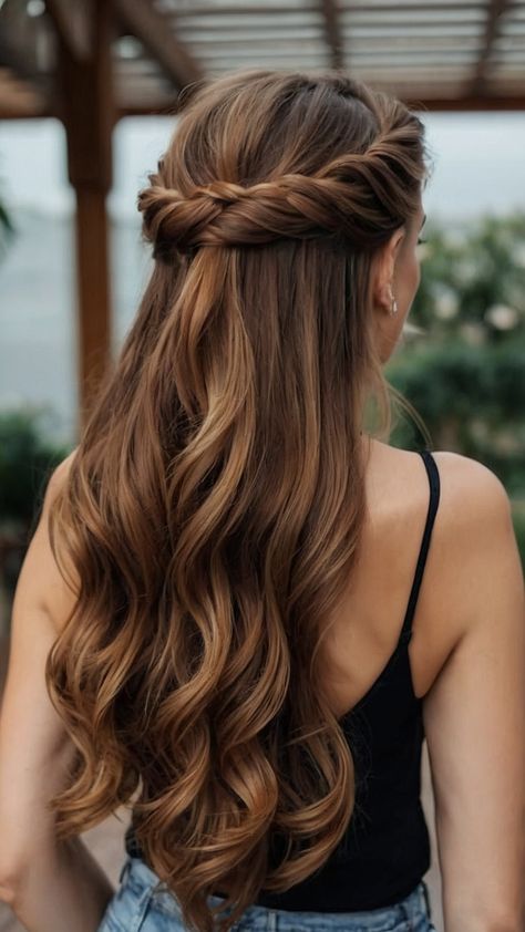 Looking for hoco hairstyles Find inspiration for S t r a i g h t h a i r S i m p l e H a l f u p S h o r t h a i r H a l f u p h a l f L o n g h a i r M e d i u m l e n g t h N a t u r a l c u r l y h a i r S h o r t E a s y S h o u l d e r l e n g t h in this blog post Perfect styles for your homecoming dance Easy Winter Hairstyles, Half Up Half Down Short Hair, Half Down Prom Hairstyles, Down Prom Hairstyles, Half Up Half Down Prom, Prom Hair Medium, Stylish Short Hair, Prom Hair Down, Hoco Hairstyles