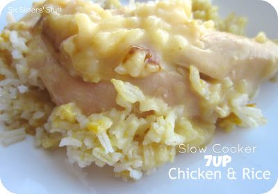 Slow Cooker 7Up Chicken and Rice | Six Sisters' Stuff 7up Chicken, Slow Cooker Chicken Rice, Crock Pot Food, Six Sisters, Chicken Crockpot, 7 Up, Bean Pot, Crockpot Dishes, Crock Pot Slow Cooker