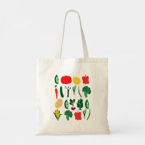 Cute Vegetables Tote Bag Zazzle Cute Vegetables, Simple Art, Wedding Pinterest, Note Pad, Age Group, Reusable Tote Bags, Bag Accessories, Free Design, Tool Design