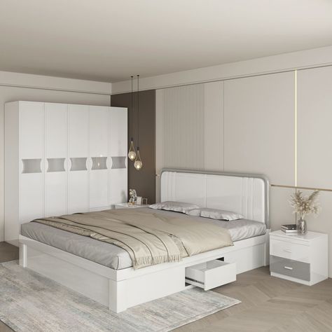 New King Size Bed Set Furniture With Drawer 1.8m Storage Bedroom,Sets With Side Table White High Gloss Bedroom Sets For Hotel - Buy King Size Bedroom Set,Bedroom Sets,Bed Set Furniture Product on Alibaba.com Bed Set Furniture, High Gloss Bedroom, King Size Bedroom, Bed Furniture Set, King Size Bedroom Sets, Side Table White, Storage Bedroom, King Size Bedding Sets, Set Bedroom