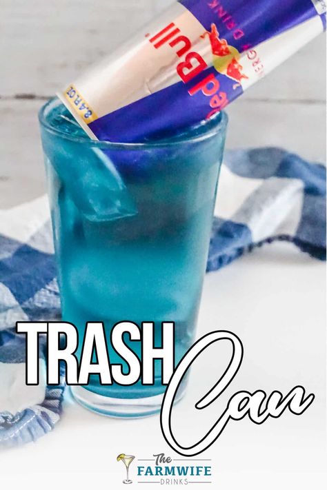 Trash Can Alcoholic Drinks, Trash Can Drink Recipe Red Bull, Trash Can Recipe, Trash Can Cocktail, Trash Can Alcohol Drink, Trash Can Punch Alcohol Drink Recipes, Irish Trash Can Drink, Trash Can Punch Recipe, Trash Can Drink Recipe