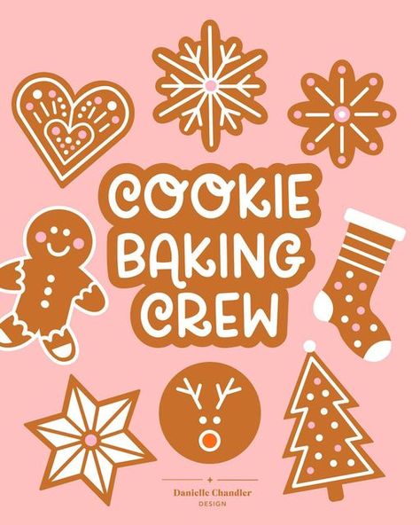 Cookie Baking Crew, Branding Typography, Happy December, Typography Illustration, Instagram Branding, Illustrator Artist, Craft Club, Freelance Artist, Drawing Challenge