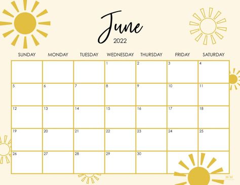 Printable June 2022 Calendar-Style 8 Summer Calendar Printable, Calander Printable, June Calendar Printable, Calender Printables, Gus Azmi, Free Planner Pages, June Calendar, Organizational Printables, Free Printable Calendar Templates